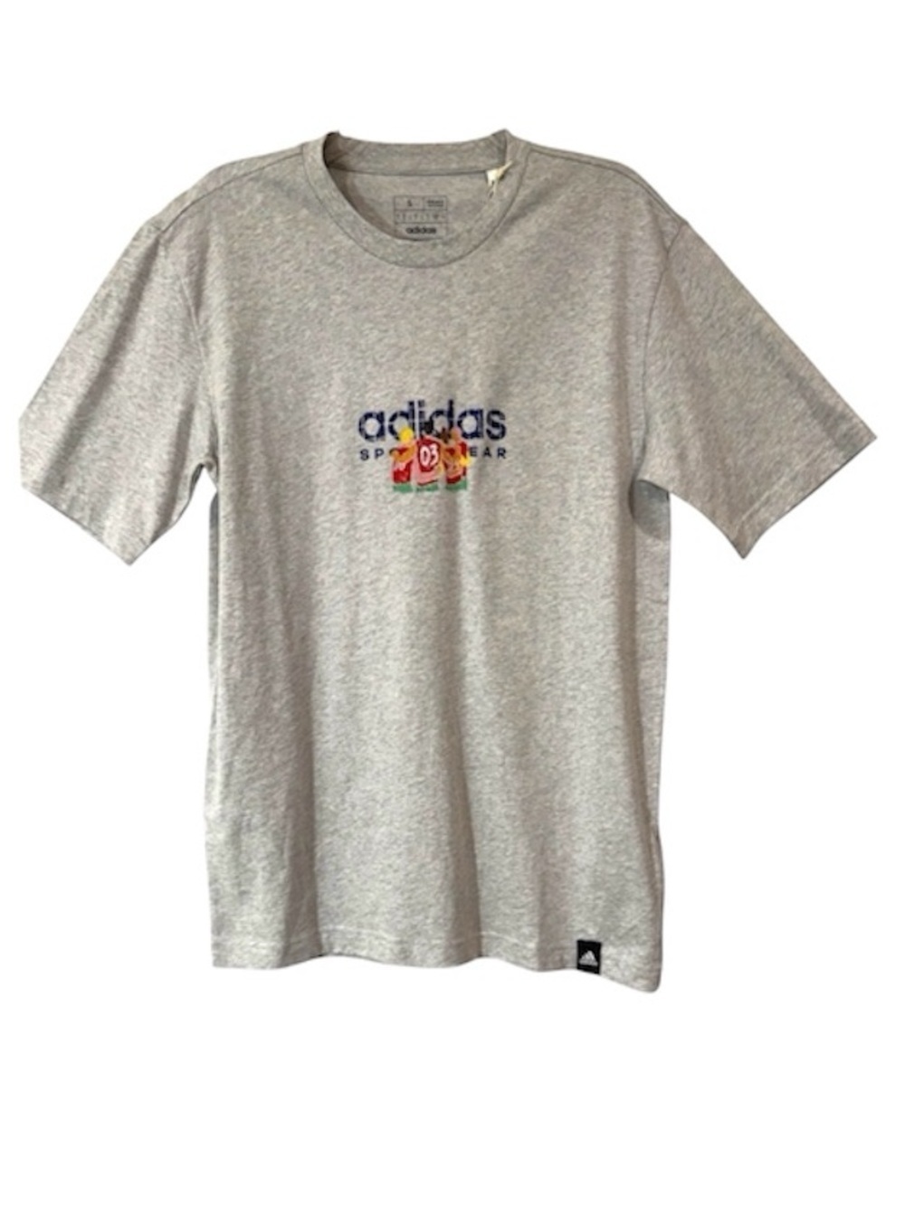 Adidas Logo Graphic T Shirt Mens Small Gray Sportwear Tee NWT